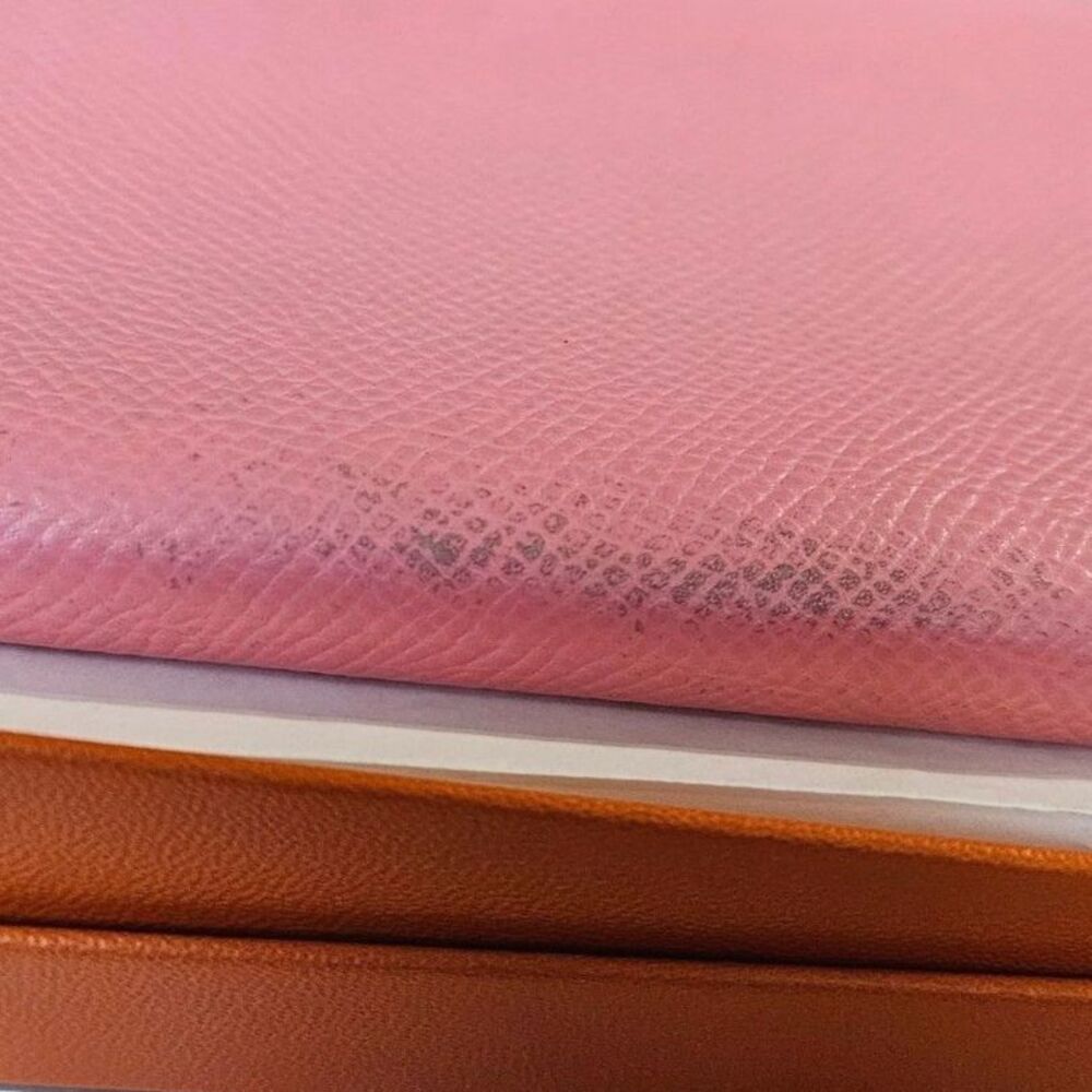 Hermès Epsom Leather Long Wallet Bubblegum Pink Slim Bifold Boxed VGUC - Picture 9 of 12